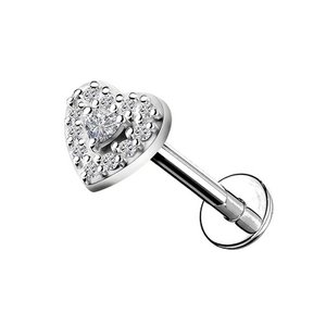 Heart Zirconia Labret Helix Piercing