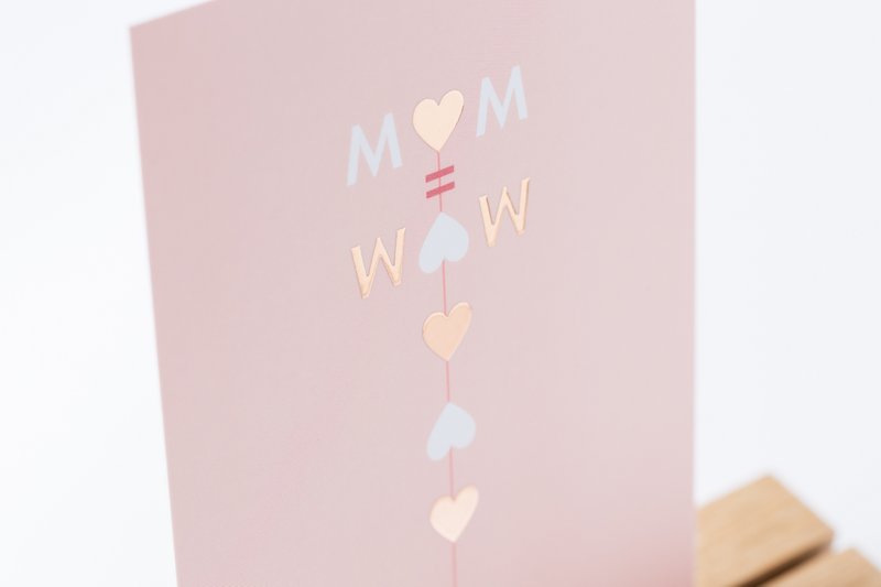 Trækortholder + tørrede blomster + kort mama