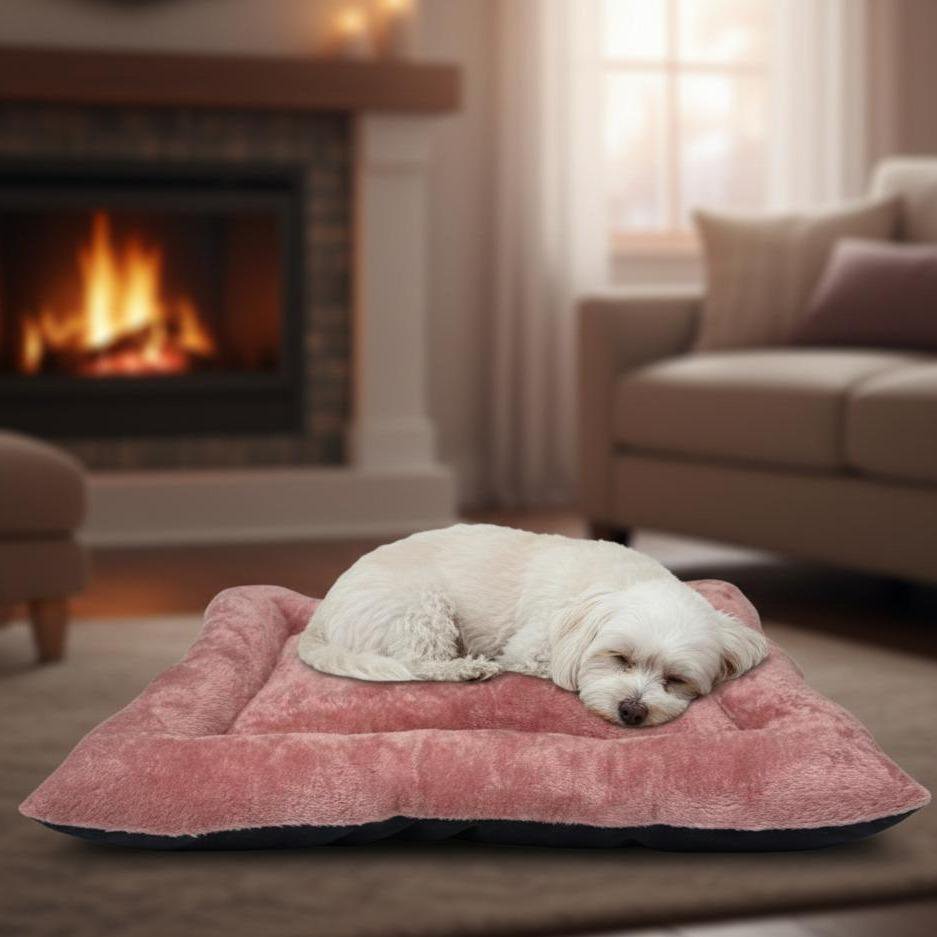 Yommy Orthopädisches Hundebett | 3 Größen (M/L/XL) | Gelenkstützende Schaumstoffmatratze | Grau, Braun, Blau und Rosa