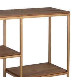 Wandrek 49 cm Goudkleurig Bruin Hout Muurrek