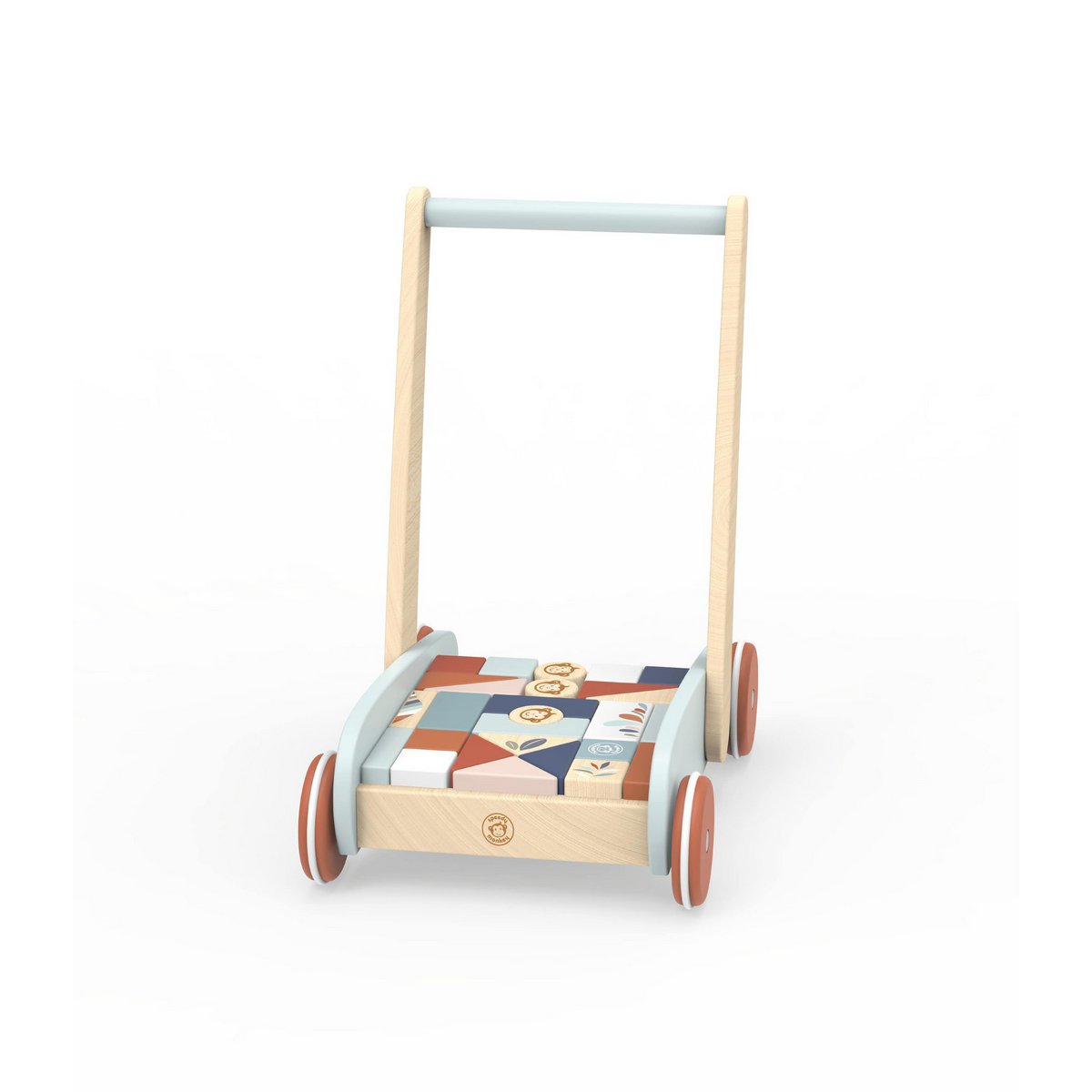 Speedy Monkey – Laufwagen und Formspiel – 27 Blöcke – 35,5 x 25 x 41 cm