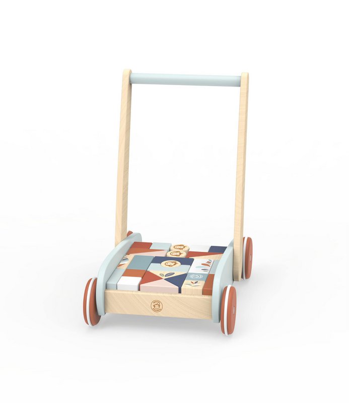 Speedy Monkey – Laufwagen und Formspiel – 27 Blöcke – 35,5 x 25 x 41 cm
