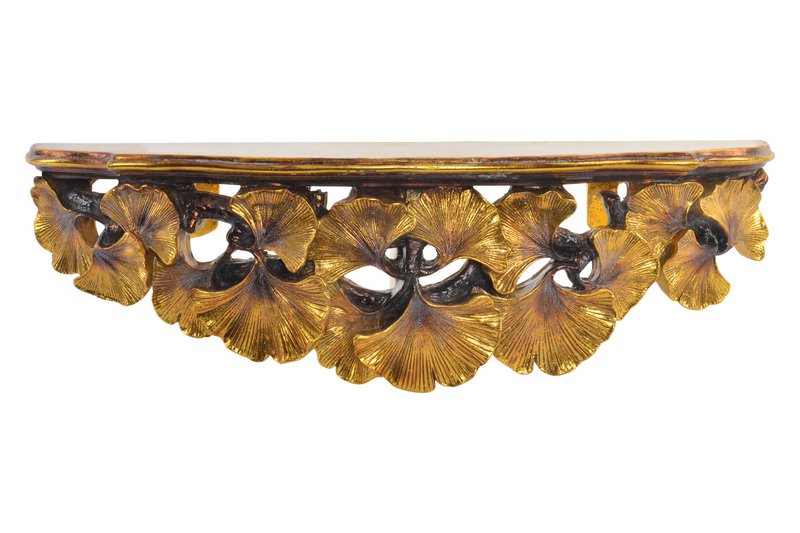 REPISA RESINA 46X11,5X14 HOJAS ENVEJECIDO DORADO MB195721