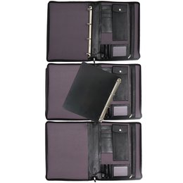 Læder skrivemappe venstrehåndet - Konferencemappe - Arbejdsbog Tablet Cover & Laptop Sleeve - Aftageligt ringbind A4