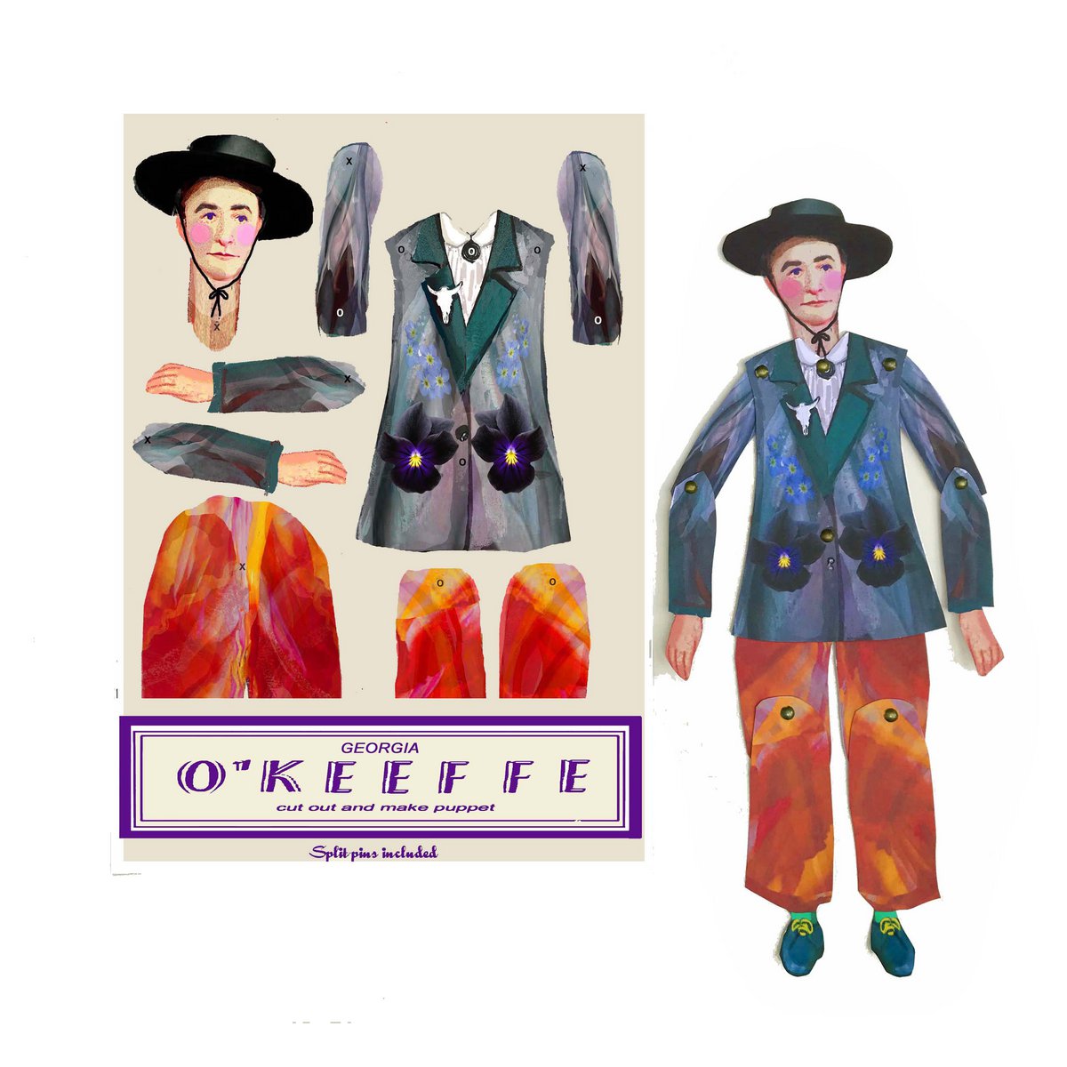O'keeffe coupe et fabrique des marionnettes