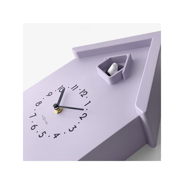Wandklok NeXtime Twitter 21,5x41,5 cm lavendel