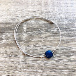 Justerbart armbånd Carrie Lapis Lazuli sølv