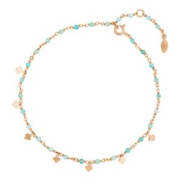 Ankelkæde Rainbow, Amazonite, 18 K rosaforgyldt