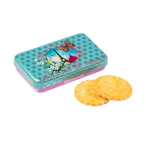 Butterkekse aus reiner, frischer Butter – Mini-Metalldose „Paris Bleu“ 35 g