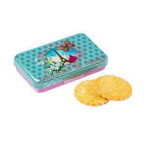Butterkekse aus reiner, frischer Butter – Mini-Metalldose „Paris Bleu“ 35 g