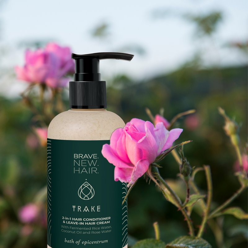 Trake Organic 2‑in‑1 Hair Conditioner & Leave‑In Cream – with Fermented Rice Water, Coconut Oil & Rose Water
