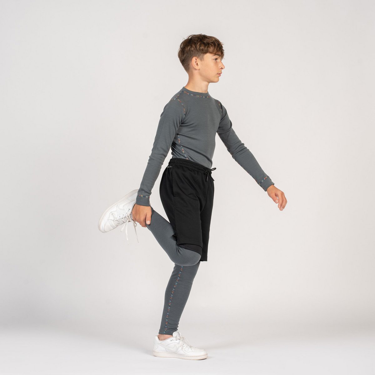 Merino 250-set met lange mouwen voor kinderen Perfect Grey