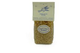 "Coquillette pasta, shell-shaped, natural tan color, traditional Italian pasta"