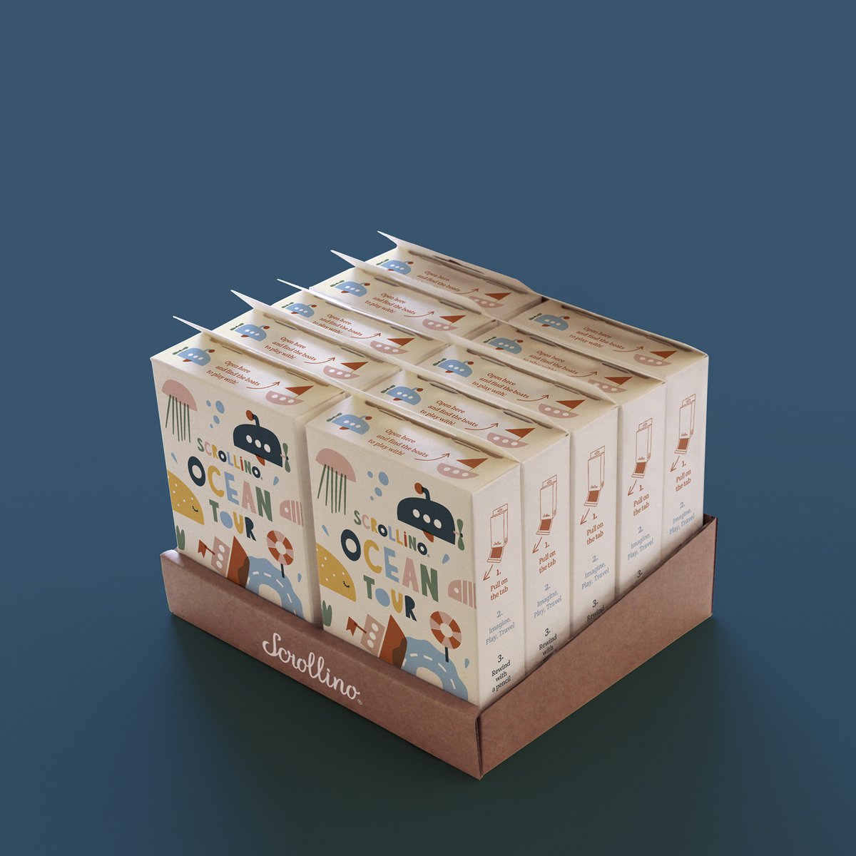 Speels boek voor kinderen - Scrollino OCEAN Tour