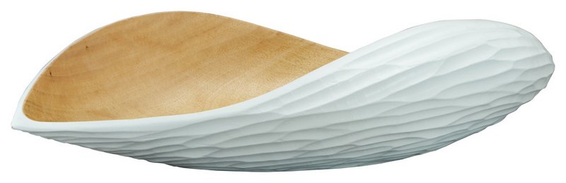 Ciotola in legno - fruttiera - insalatiera - modello Palm Seed - bianca - diverse misure