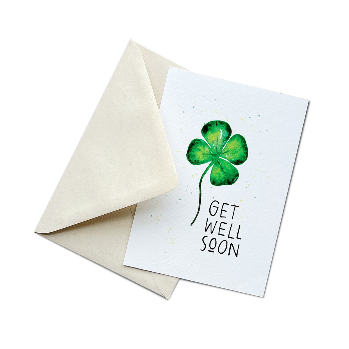 Ansichtkaart | Get Well Soon (Klavertje vier)