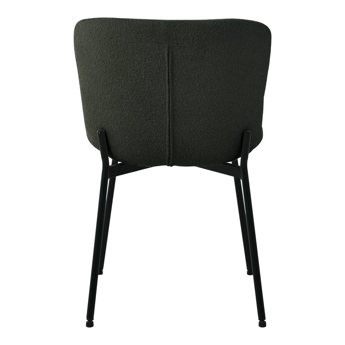 Maceda Dining Chair - Dark Green Bouclé, Black Legs - Set of 2