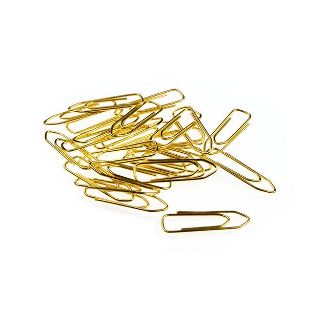 Paper clips Kangaro 26 mm angular plastic box 125 pieces brass