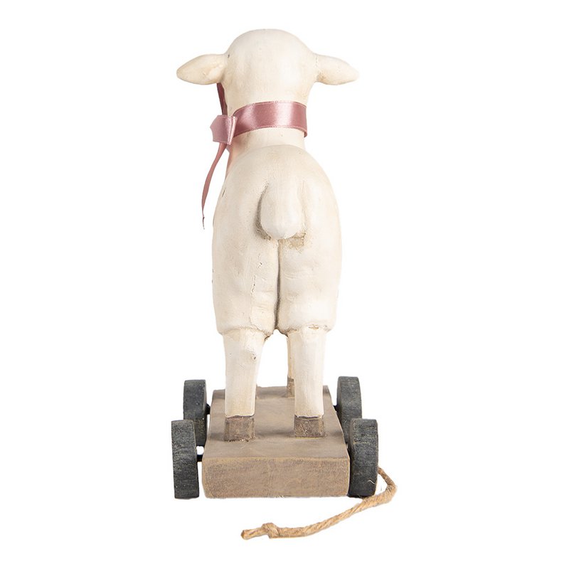Dekoration Bild Schaf 17x9x20 cm Beige Kunststoff