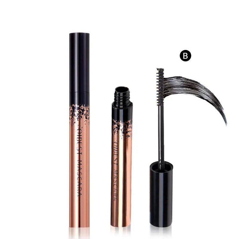 Máscara de pestañas QIBEST negra, máscara de pestañas 4D, pestañas sedosas, alargamiento de pestañas, maquillaje, máscara resistente al agua, cosméticos para ojos con volumen