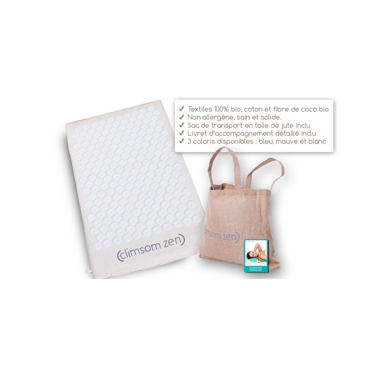Acupressure mat, 100% organic textiles CLIMSOM Zen