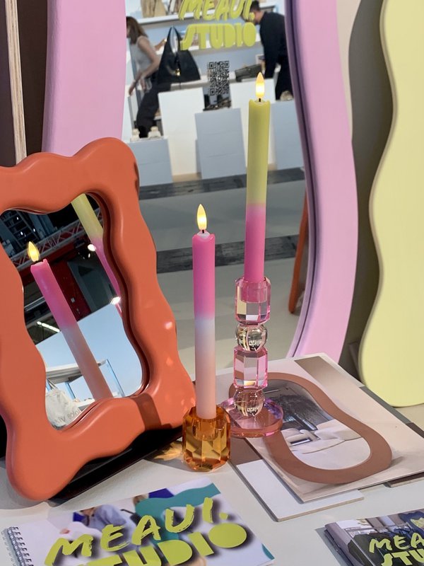 LED-søjlelys Pink Orange - Sæt med 2