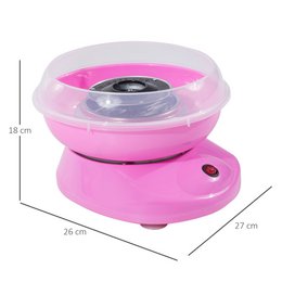 Máquina de algodón de azúcar para el hogar Máquina de algodón de azúcar Máquina de algodón de azúcar con palos y cuchara medidora Altura 18 cm 550 W para festivales infantiles, cumpleaños, fiestas rosa
