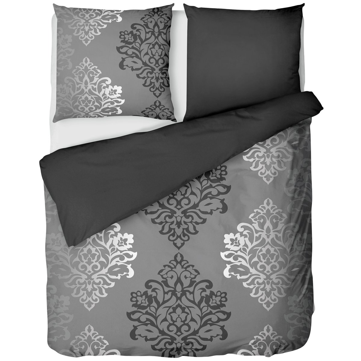 Juego de ropa de cama Beaver 135x200cm adornos antracita
