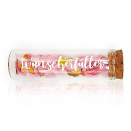 Geldcadeaukoker “WUNSCHERFULLLER”, wit met roze confetti