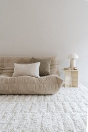 Esclusivo tappeto in lana a pelo lungo Stella 200x290 cm ecru