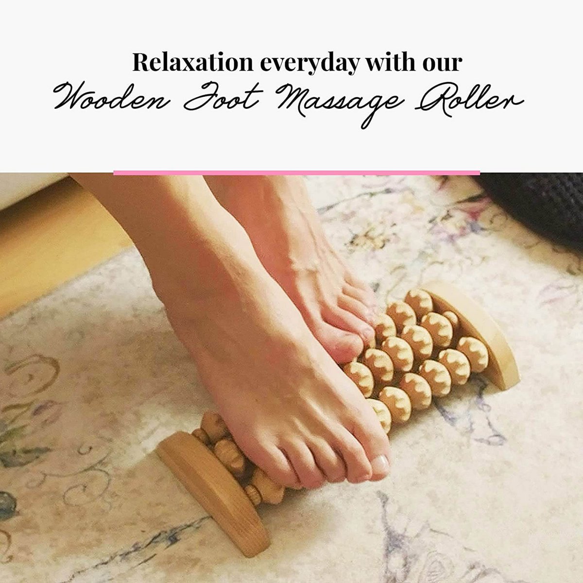 Træfodmassage Rullefødder Massager Træ 26 x 12 cm