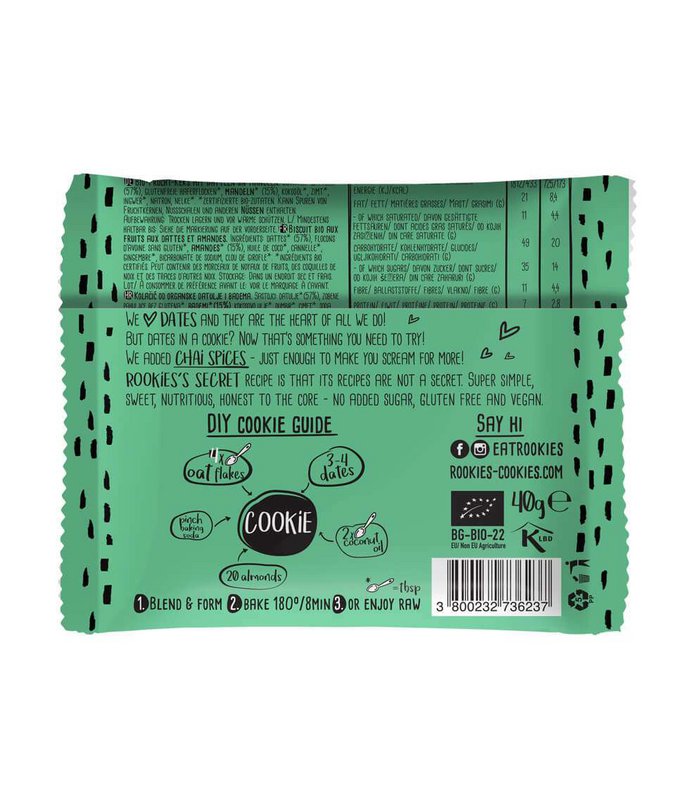 Cookie Dates & Almond, organic, Rookies, 40g