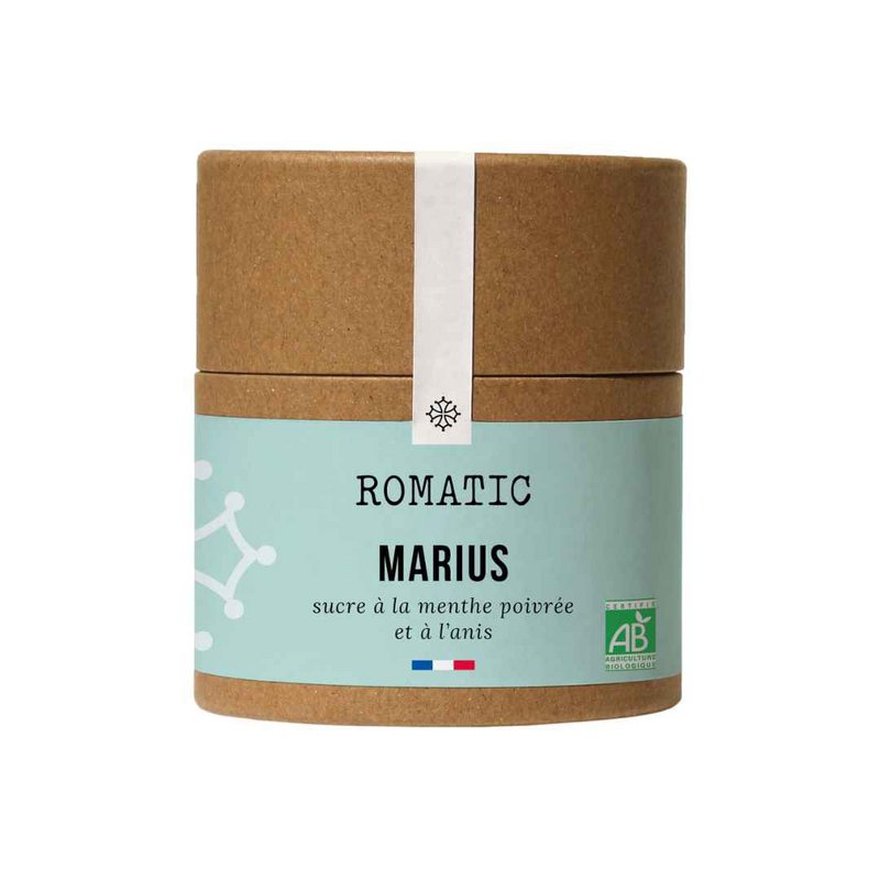 MARIUS - Sukker smagt til med pebermynte og anis - 125 g
