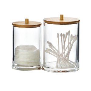 BEA Double cotton pad container 9x9xh12/7x7xh11cm