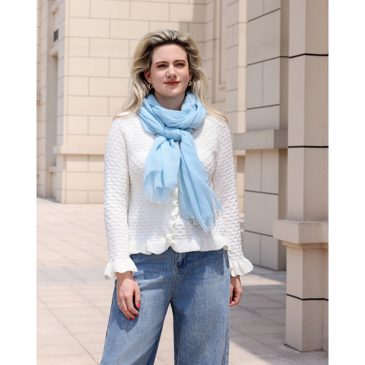 Basic scarf light blue