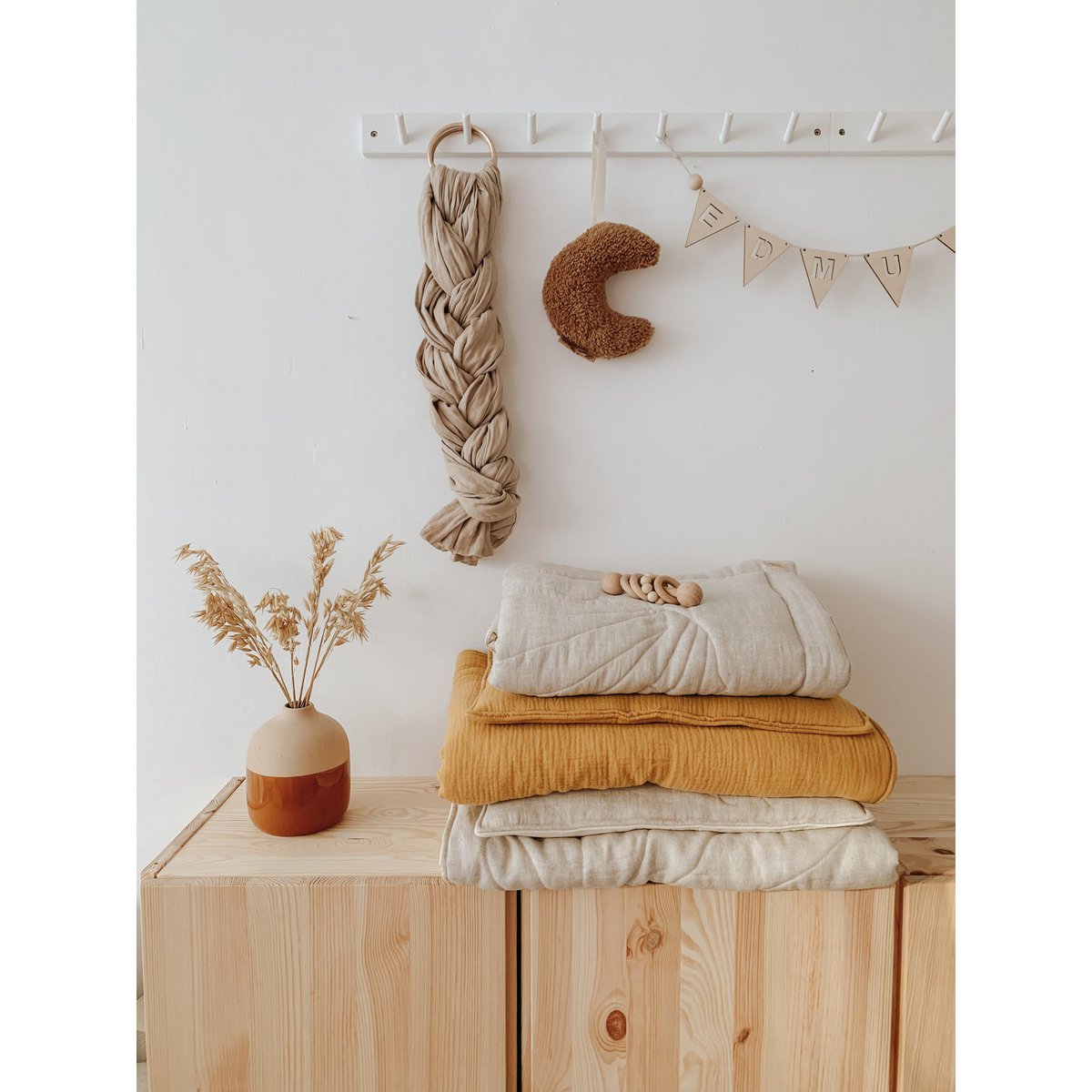 Linen shell child cover set "Sand"