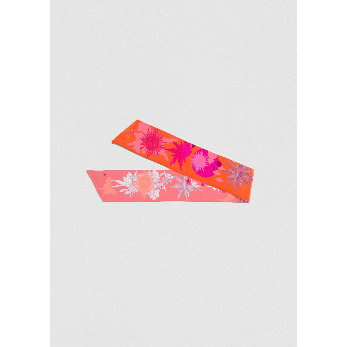 Foulard ruban Virginie Riou « La petite cassiopée orange»