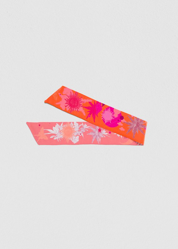 Foulard ruban Virginie Riou « La petite cassiopée orange»