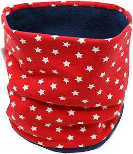 Little Kings loop scarf children up to 8 years model stars red, inside fleece marine