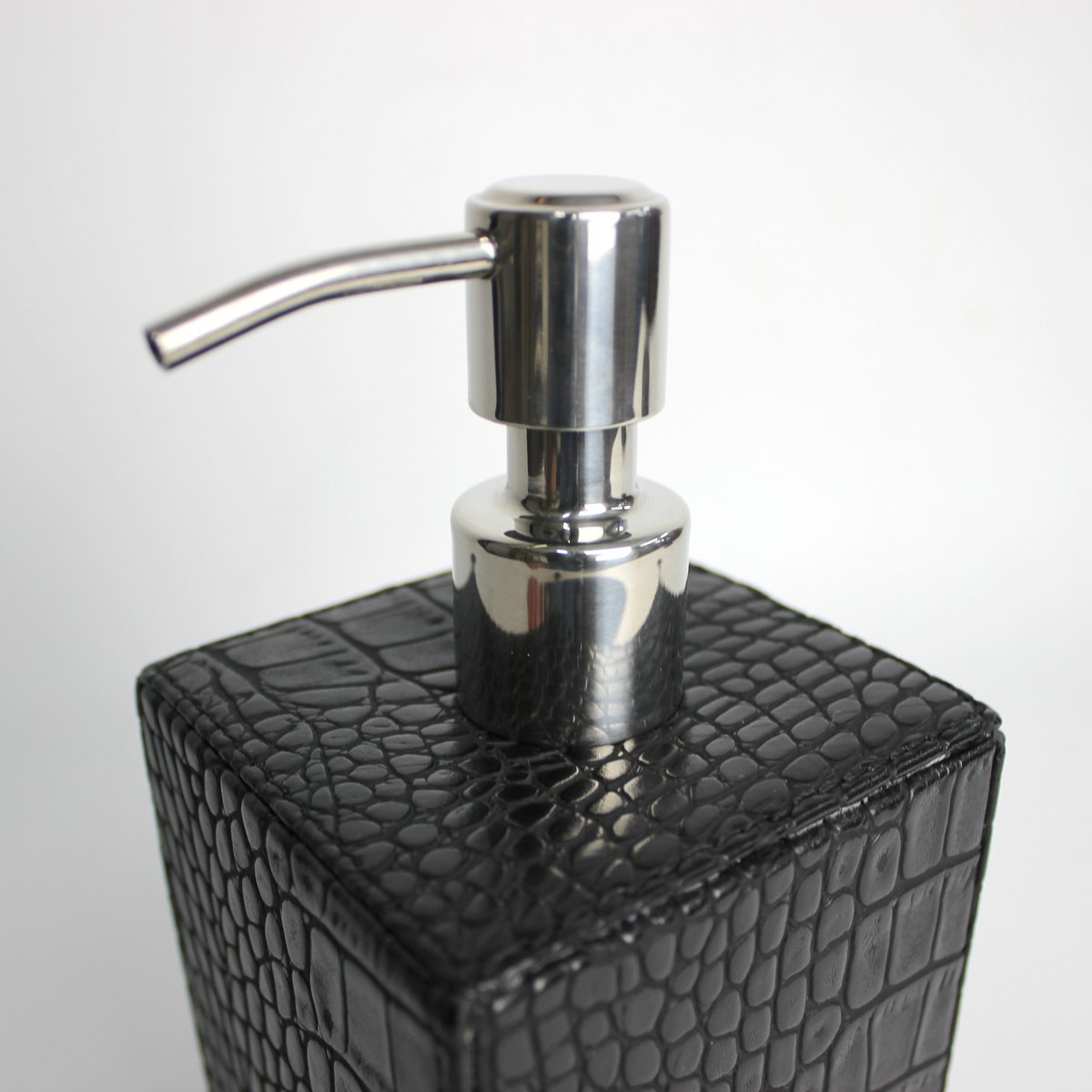Soap dispenser faux leather crocodile black dispenser imitation leather