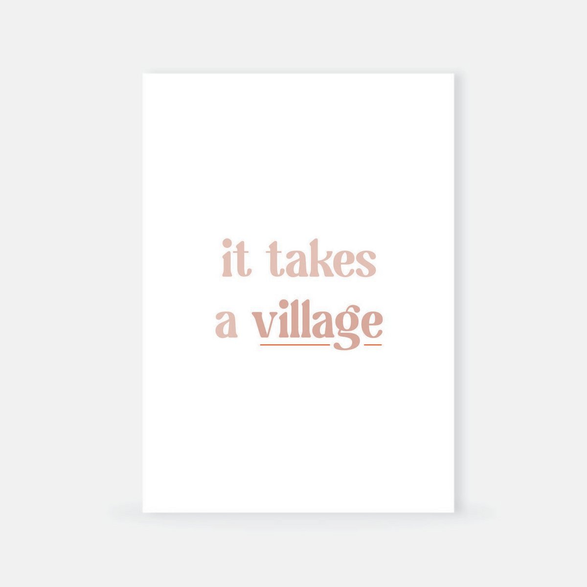 Card incl envelope - It takes a village - neutral