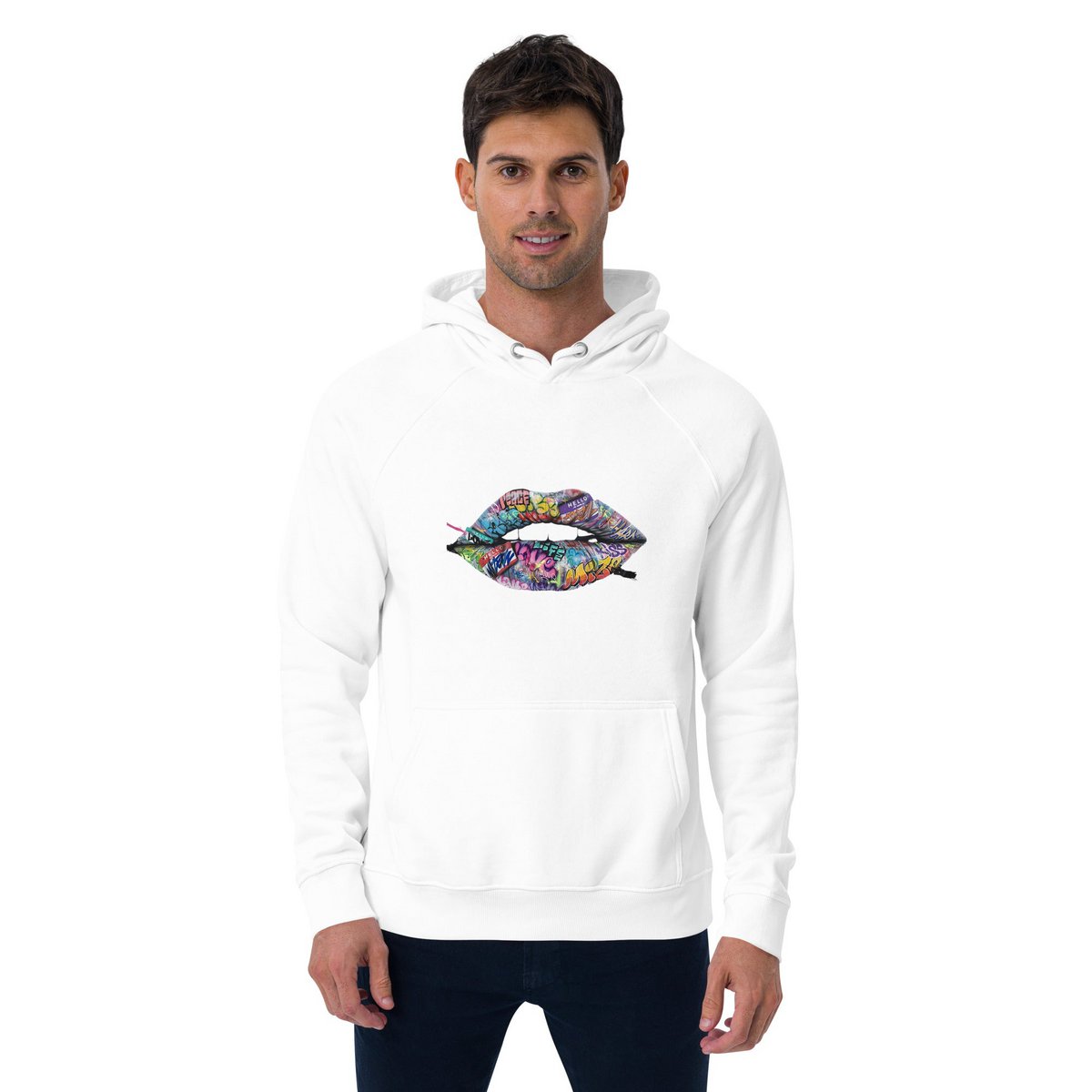 Lipstickjungle unisex økologisk raglan hættetrøje