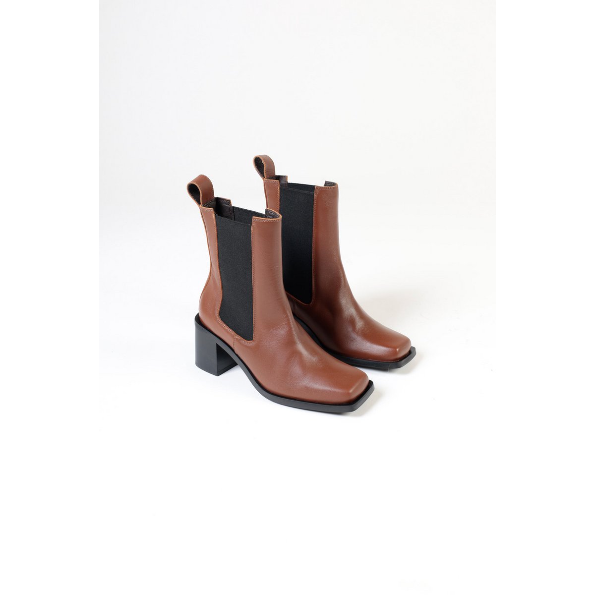 GRACE CUOIO - Leather Heeled Ankle Boots