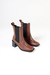 GRACE CUOIO - Leather Heeled Ankle Boots