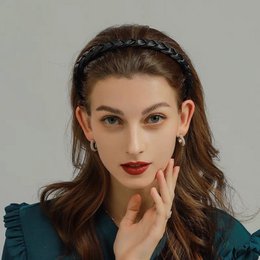 Braided Leather-Look Headband