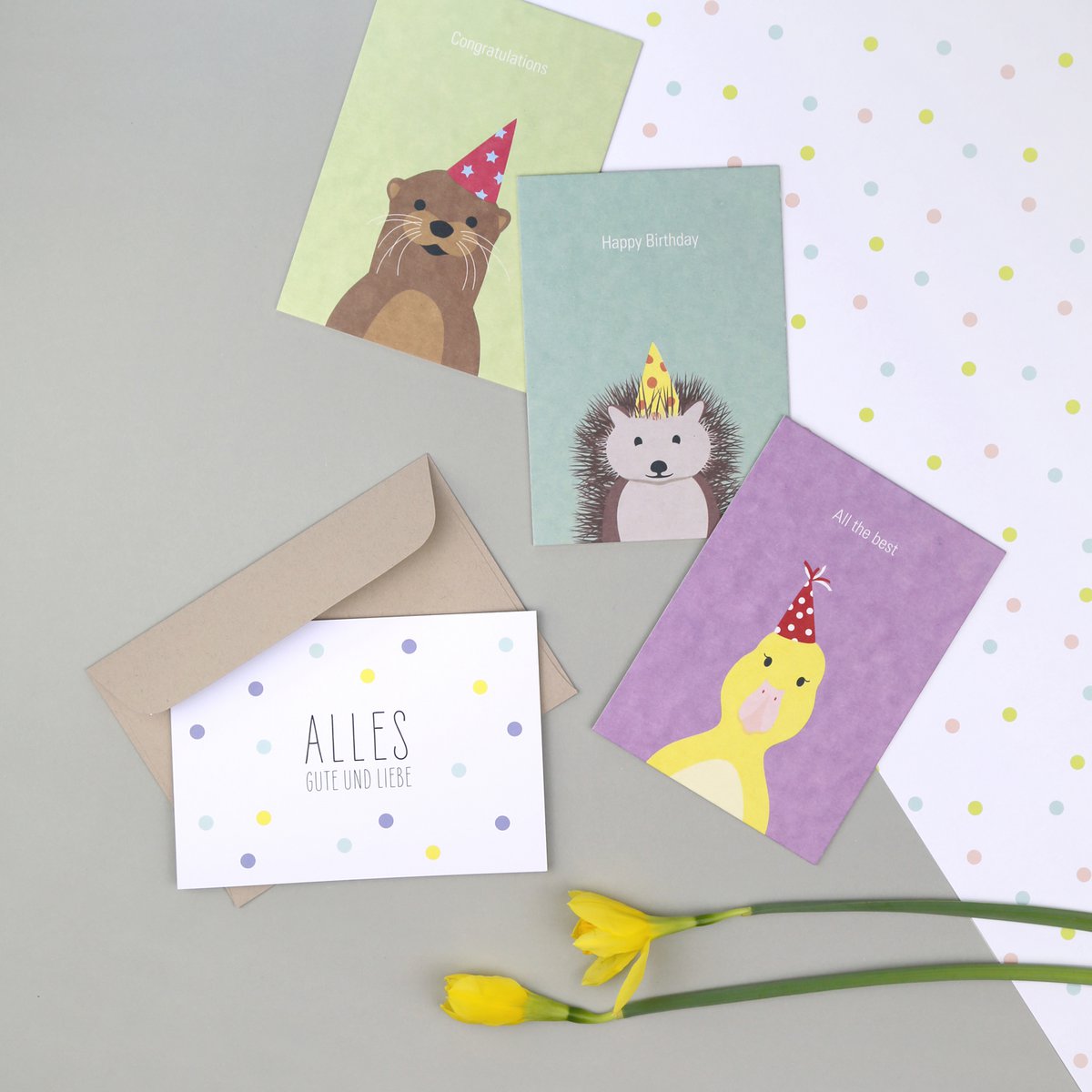 Postkarte Holzschliff Igel