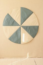 "Blue Candy" rund patchworkmåtte