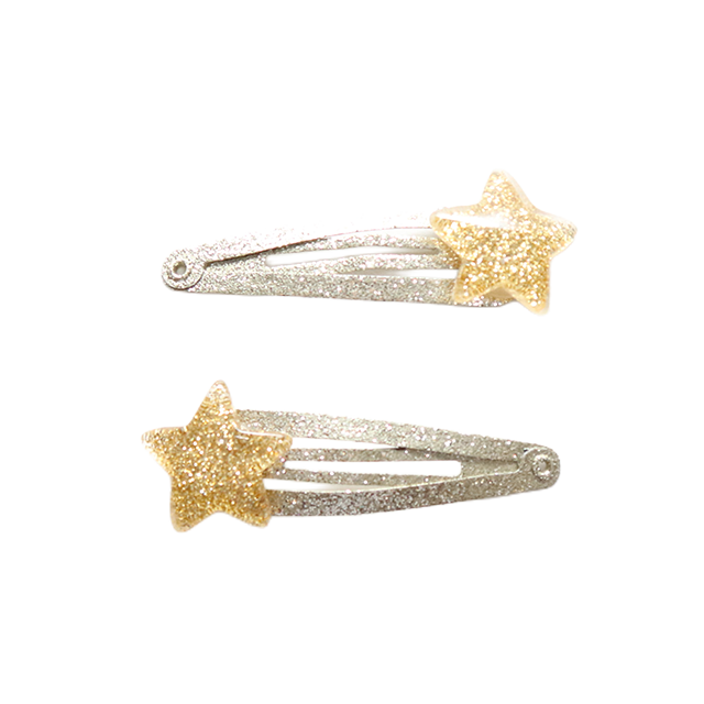 Hair clips - Gold Stars