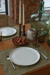 Olive Green linen placemat