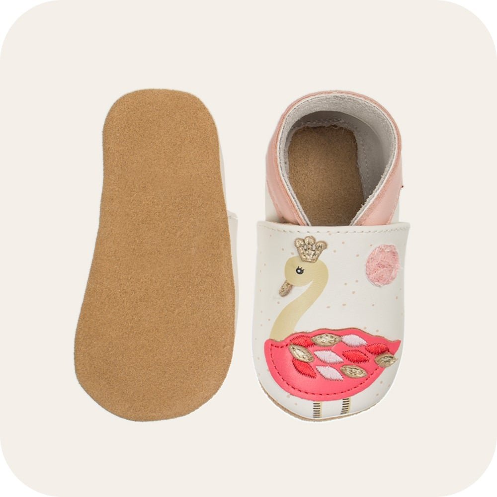 Pantuflas bebe piel suave Flamencos